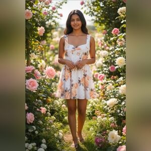 ASOS Design Sleeveless Corset Top Mini Floral Lined Sundress Size 4